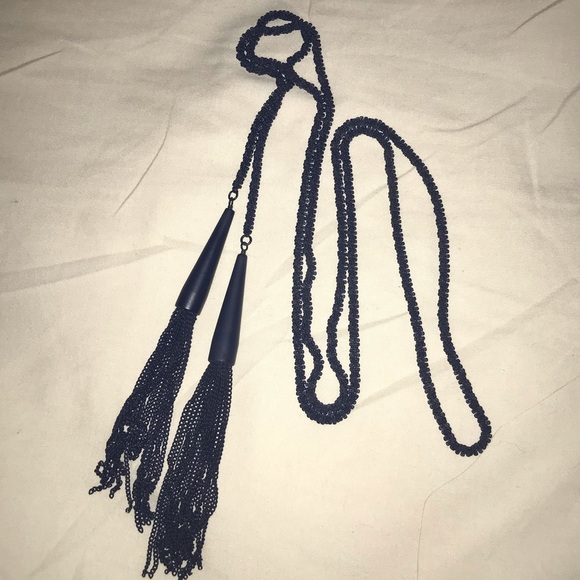 Kendra Scott Phara Tassel Necklace in Matte Navy - Picture 3 of 9